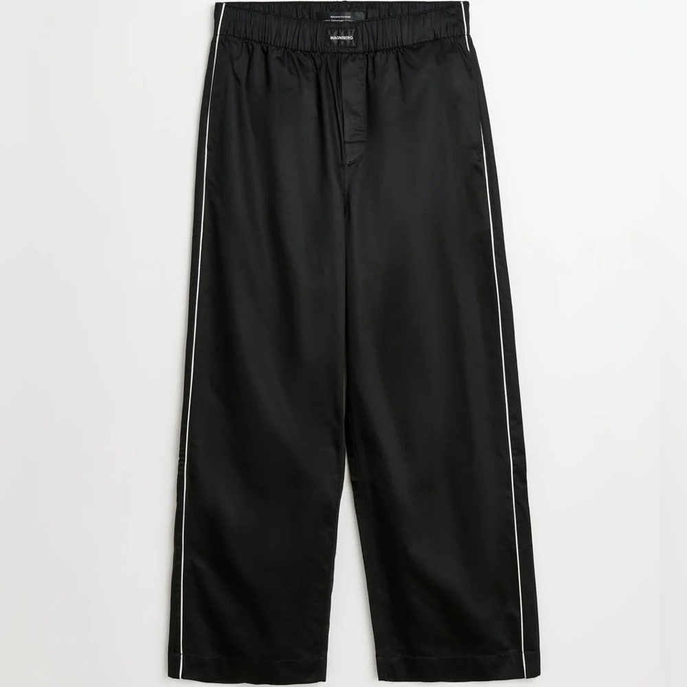 Magniberg Gala Swarovski Crystal Heart Embelished Black Stripe Pants